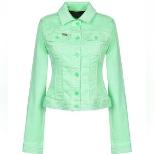 Women's Mint Green Denim Jacket - Fitted Jean Jacket